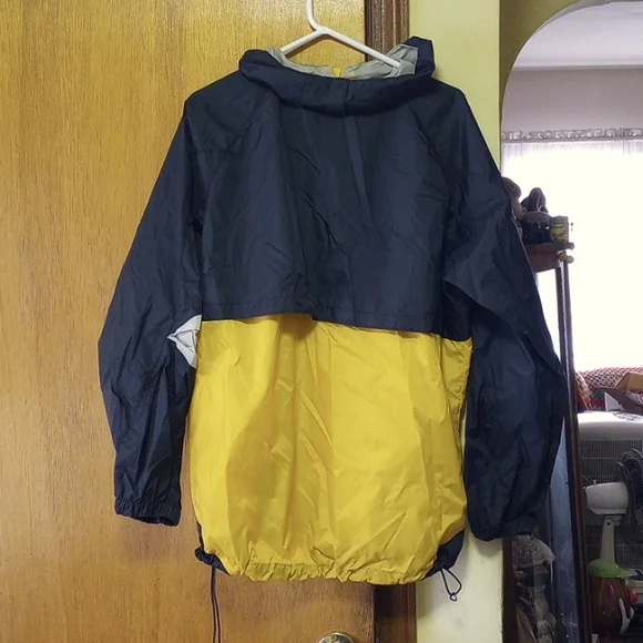 Columbia Sportswear Large Lightweight Windbreaker Jacket w/ Hood, Yellow & Black - Picture 2 of 7